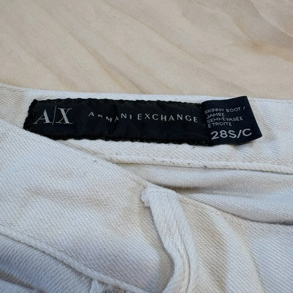A/X Armani Exchange Womens White Skinny‎ Bootcut Y2K Jeans Size 28S
